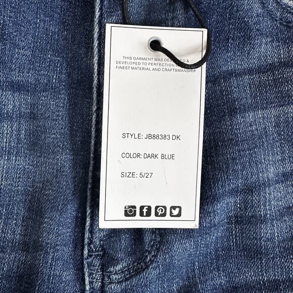 NWT Judy Blue Jeans 5/27 Blue Stretch Distressed‎ Flare Fit Boho Hippie Western - Picture 7 of 11